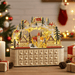 Wooden Christmas Advent Calendar Arched - Top with LED Lights and 24 Countdown Drawers - Monsta Online