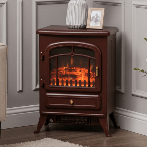 22" Red Electric Fireplace Heater Freestanding with Adjustable Heat Settings - Monsta Online