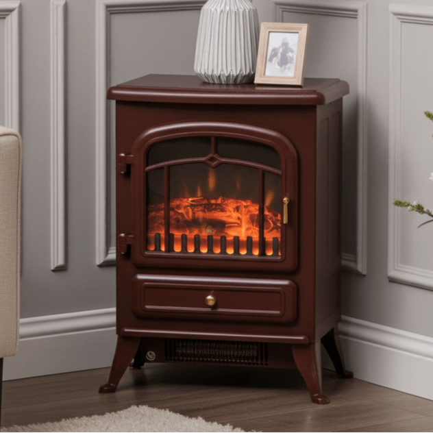 22" Red Electric Fireplace Heater Freestanding with Adjustable Heat Settings - Monsta Online