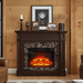 46 Inch Electric Mantel Fireplace Heater with Remote and 3 Flame Brightness Levels - Monsta Online