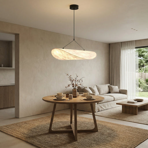 Japandi Silk Pendant Light – Minimalist Cloud Shade for Dining Room & Bedroom - Monsta Online