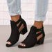 Women's Peep - Toe Block Heel Booties – Chic Modern Summer Style - Monsta Online