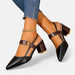 Women's Pointed Toe Sandals – Elegant Medium Thick Heel with Adjustable Strap - Monsta Online