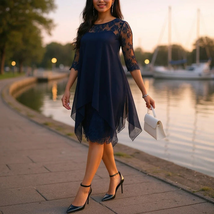 Women's Plus Size Elegant Midi Dress – Flattering Curve - Friendly Style - Monsta Online