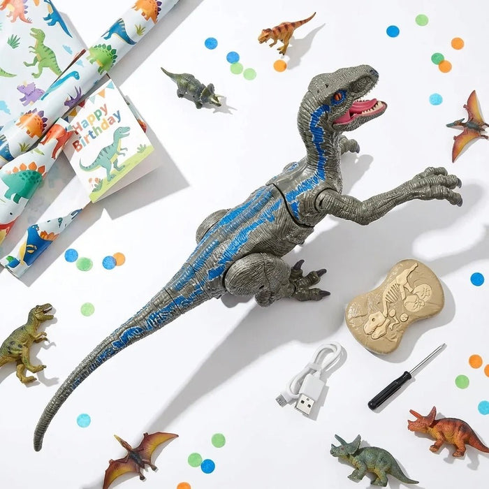 Velociraptor Remote Control Dinosaur Toy – LED Lights, Roaring Sounds & Rechargeable for Kids 4+ - Monsta Online