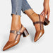 Women's Pointed Toe Sandals – Elegant Medium Thick Heel with Adjustable Strap - Monsta Online