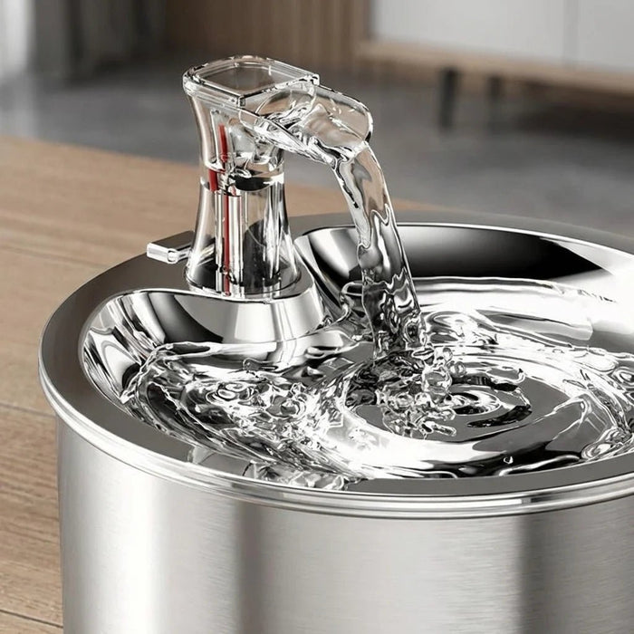 Stainless Steel Cat Water Fountain – Motion Sensor & 4 - Layer Filter for Cats & Dogs - Monsta Online
