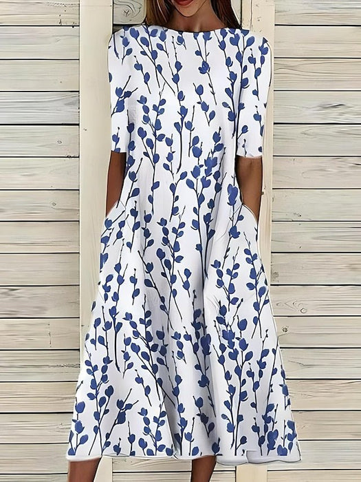 Harlow A - Line Midi Dress – Women's Elegant Flowy Midi Dress - Monsta Online