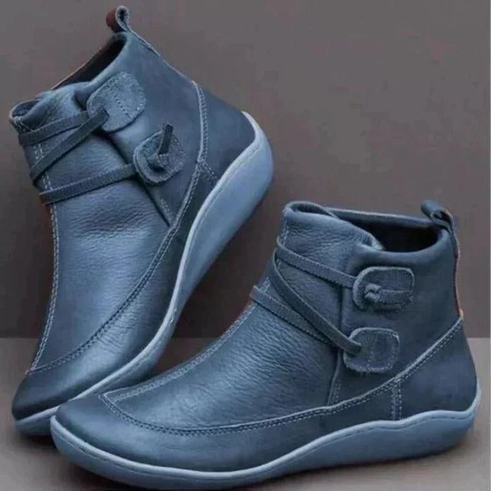 Galaris Orthopedic Mid - Top Boots – Women's Buckle Strap Leather Support Boots - Monsta Online