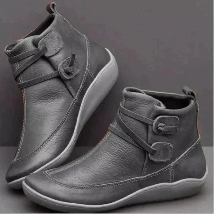 Galaris Orthopedic Mid - Top Boots – Women's Buckle Strap Leather Support Boots - Monsta Online