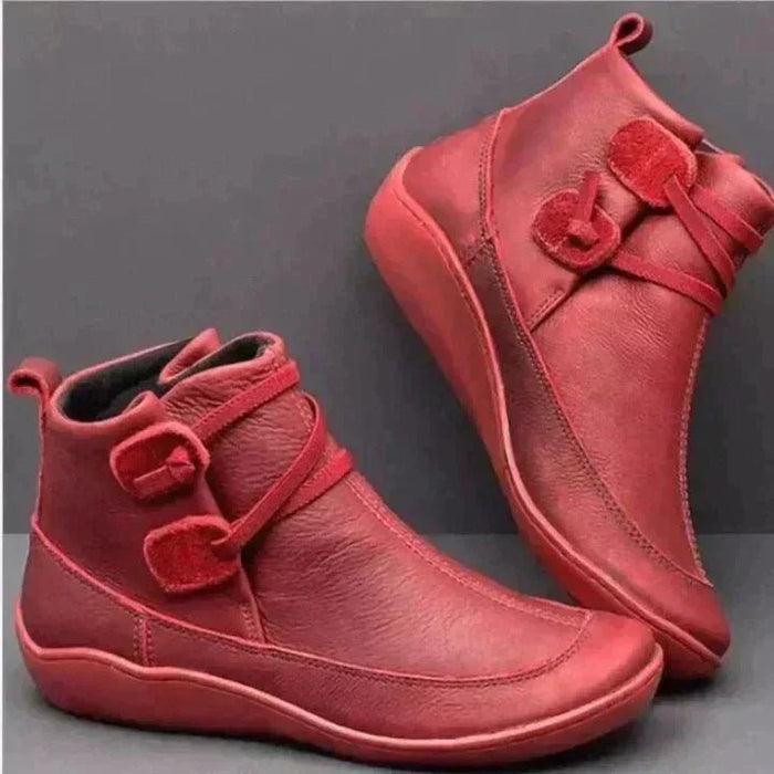 Galaris Orthopedic Mid - Top Boots – Women's Buckle Strap Leather Support Boots - Monsta Online