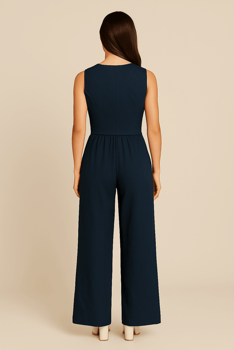 Yveline Linen Co - Ord Set – Women's Vest & Wide - Leg Trousers Two - Piece Set - Monsta Online