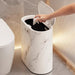 Marble Pattern Trash Can with Lid – Elegant Odor - Resistant Bin for Bathroom & Kitchen - Monsta Online