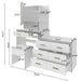 Large White Makeup Vanity with 10 Bulb Mirror, Storage Drawers and Charging Station - Monsta Online