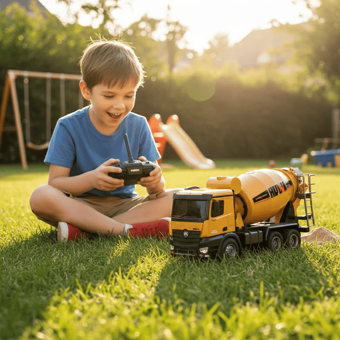 1:14 Scale Premium Alloy Remote Control Concrete Mixer Truck - Premium RC ConstructionToy for Kids - Monsta Online