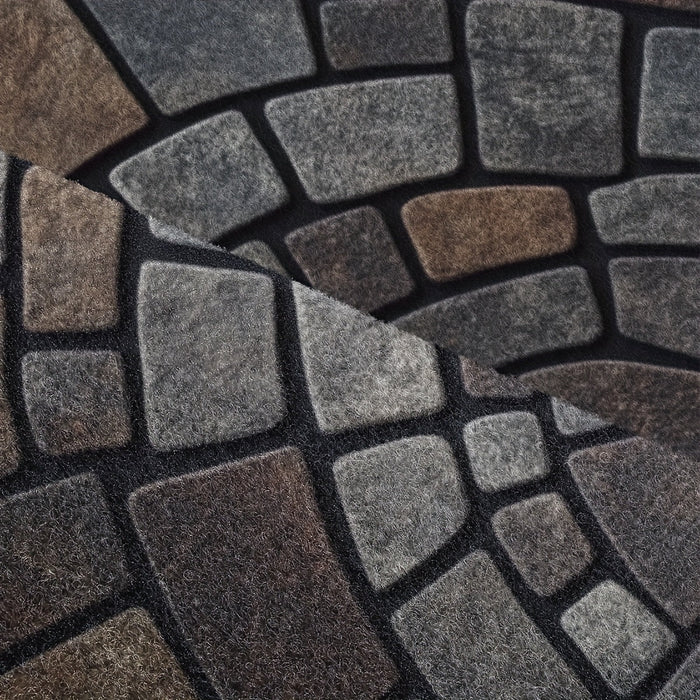 Half - Circle Mosaic Door Mat – Non - Slip Indoor & Outdoor Entryway Mat with Cobblestone Design - Monsta Online