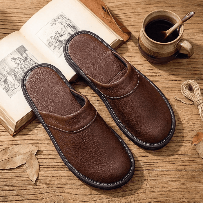 Women's Comfortable Leather House Shoes – Lightweight & Stylish Slippers - Monsta Online