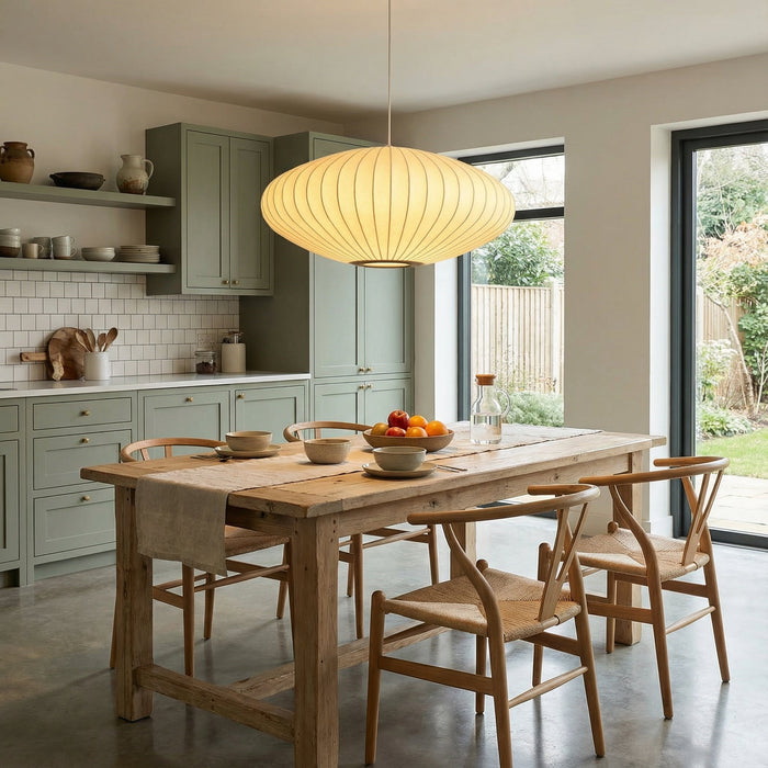 Italian Silk Pendant Light – Luxury Fabric Shade LED Fixture - Monsta Online