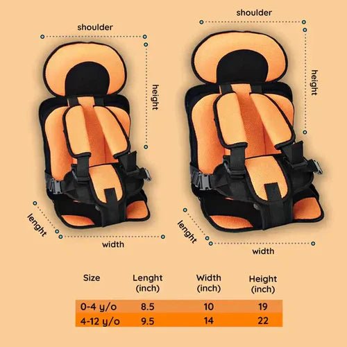Portable Foldable Child Booster Seat – Lightweight Travel Car Seat with Safety Harness - Monsta Online
