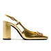 Rhinestone Slingback Heels – Women's 8cm Block Heel Office Shoes - Monsta Online