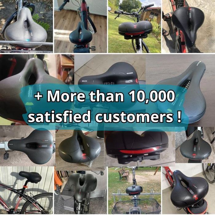 Premium Comfort Bike Seat with Safety Rear Light and Protective Cover – Pain - Free Ride - Monsta Online