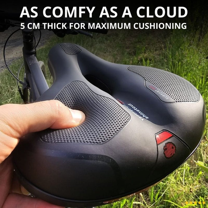 Premium Comfort Bike Seat with Safety Rear Light and Protective Cover – Pain - Free Ride - Monsta Online