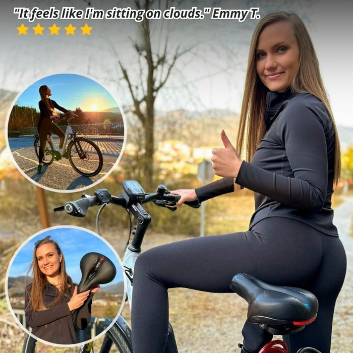 Premium Comfort Bike Seat with Safety Rear Light and Protective Cover – Pain - Free Ride - Monsta Online
