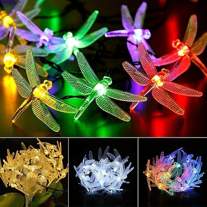 5M Dragonfly Solar Powered String Lights 20 LED Waterproof Garden Patio Party Décor - Monsta Online
