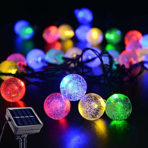 Crystal Ball Christmas Solar String Lights 4 - Color 8 Modes Waterproof Outdoor Balcony Garden - Monsta Online