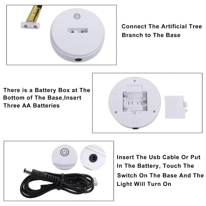 72 LED Bonsai Tree Lamp Warm White with Touch Switch and Adjustable Branches - Monsta Online