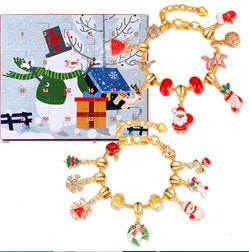 Christmas Jewelry Advent Calendar with Bracelet Necklace and Charms Gift Box - Monsta Online