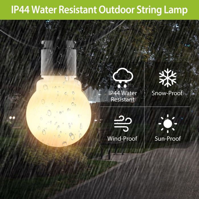 11.5ft Christmas Globe String Lights Warm White for Patio Garden and Holiday Decor