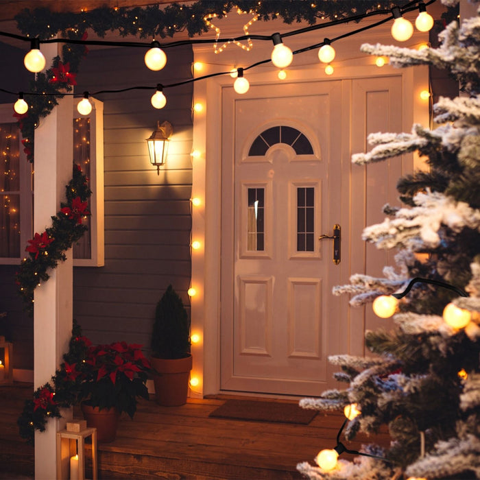 11.5ft Christmas Globe String Lights Warm White for Patio Garden and Holiday Decor