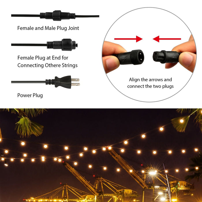 11.5ft Christmas Globe String Lights Warm White for Patio Garden and Holiday Decor