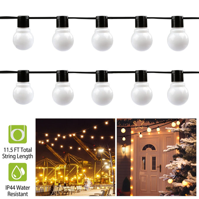 11.5ft Christmas Globe String Lights Warm White for Patio Garden and Holiday Decor