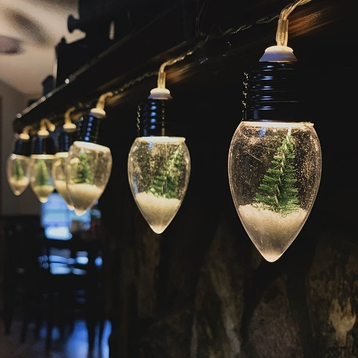 2M Snow Globe Christmas Tree String Lights 10 LED Warm Glow - Monsta Online