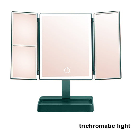 Foldable LED Makeup Mirror with LED Lights and Rechargeable Battery - Monsta Online