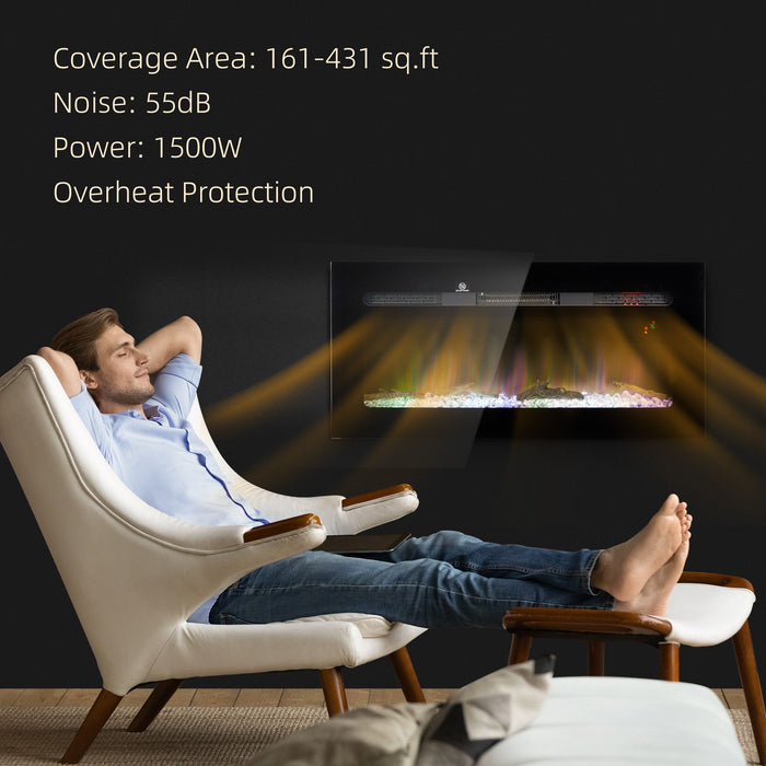 36 Inch Wall Mounted and Recessed Electric Fireplace Insert with Remote - Monsta Online