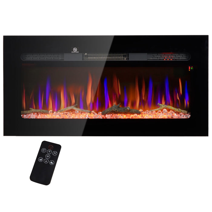36 Inch Wall Mounted and Recessed Electric Fireplace Insert with Remote - Monsta Online