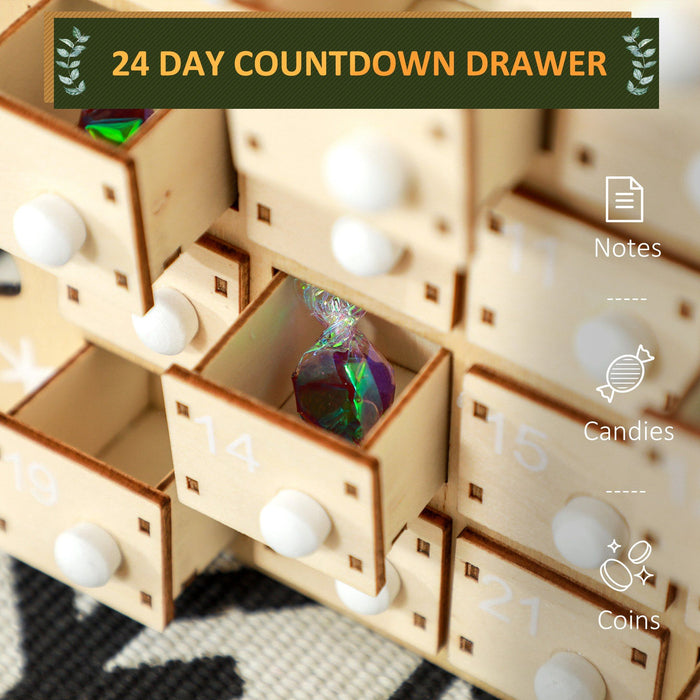 Christmas Wooden Advent Calendar with Santa Sleigh and 24 Surprise Drawers - Monsta Online