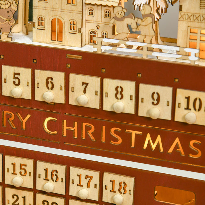 Light - Up Wooden Christmas Advent Calendar Bus with Daily Surprises - Monsta Online