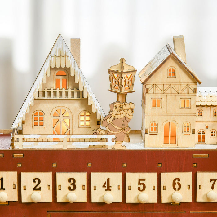 Light - Up Wooden Christmas Advent Calendar Bus with Daily Surprises - Monsta Online