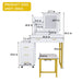 White Makeup Vanity with LED Lights 5 Drawers Power Outlet and Chair - Monsta Online
