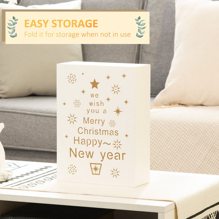 Christmas Countdown Calendar Wooden Book with 24 Fillable Drawers Holiday Décor - Monsta Online