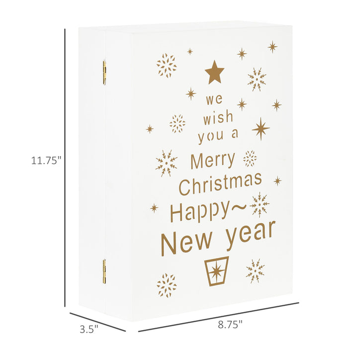 Christmas Countdown Calendar Wooden Book with 24 Fillable Drawers Holiday Décor - Monsta Online