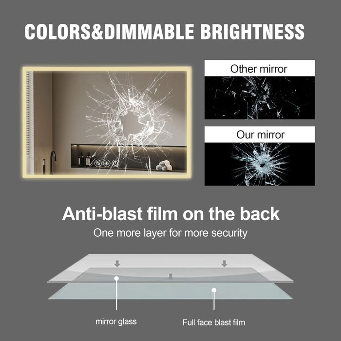 4ft LED Bathroom Vanity Mirror with Anti - Fog and 3 Light Modes - Monsta Online