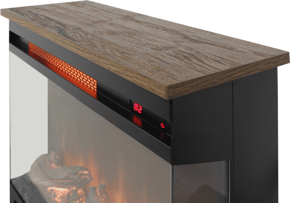 24" Modern Electric Fireplace Three - Sided Glass with Remote and Adjustable Flame - Monsta Online
