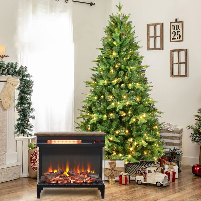 24" Modern Electric Fireplace Three - Sided Glass with Remote and Adjustable Flame - Monsta Online