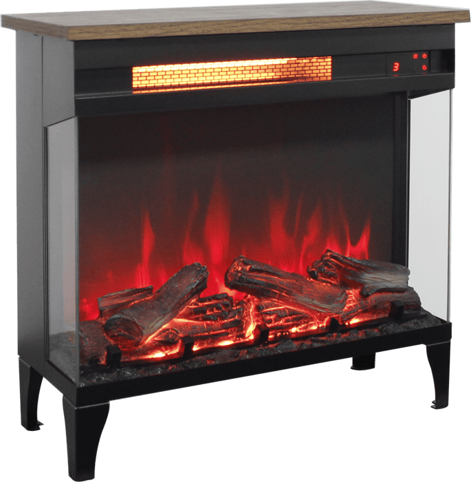 24" Modern Electric Fireplace Three - Sided Glass with Remote and Adjustable Flame - Monsta Online