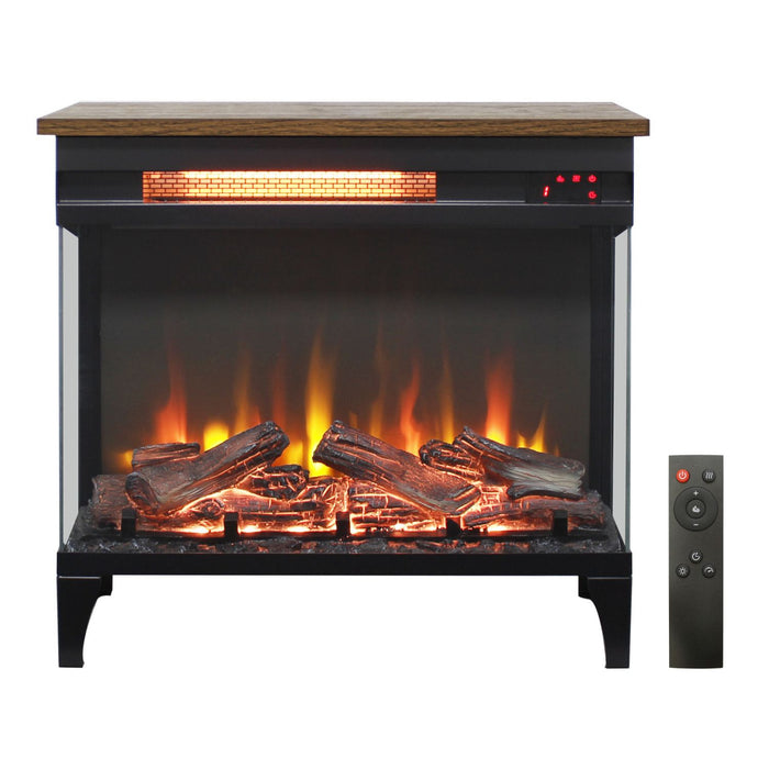 24" Modern Electric Fireplace Three - Sided Glass with Remote and Adjustable Flame - Monsta Online
